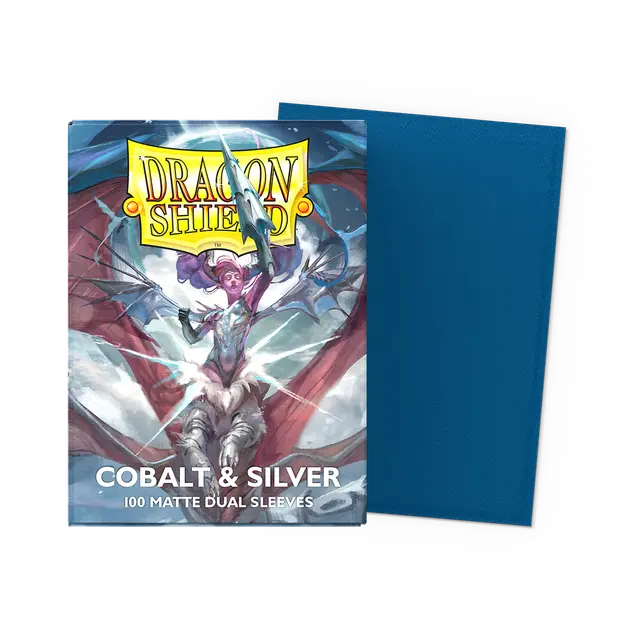 Dragon Shield Card Sleeves - Dual Matte (Cobalt/Silver)
