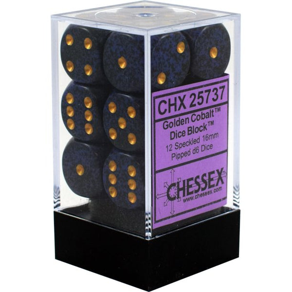 Chessex: 16mm Speckled (Golden Cobalt)