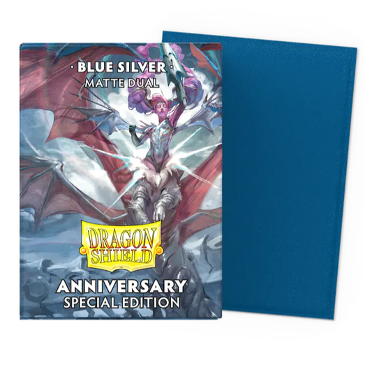 Dragon Shield Card Sleeves - Dual Matte 25th Special Edition (Blue/Silver)