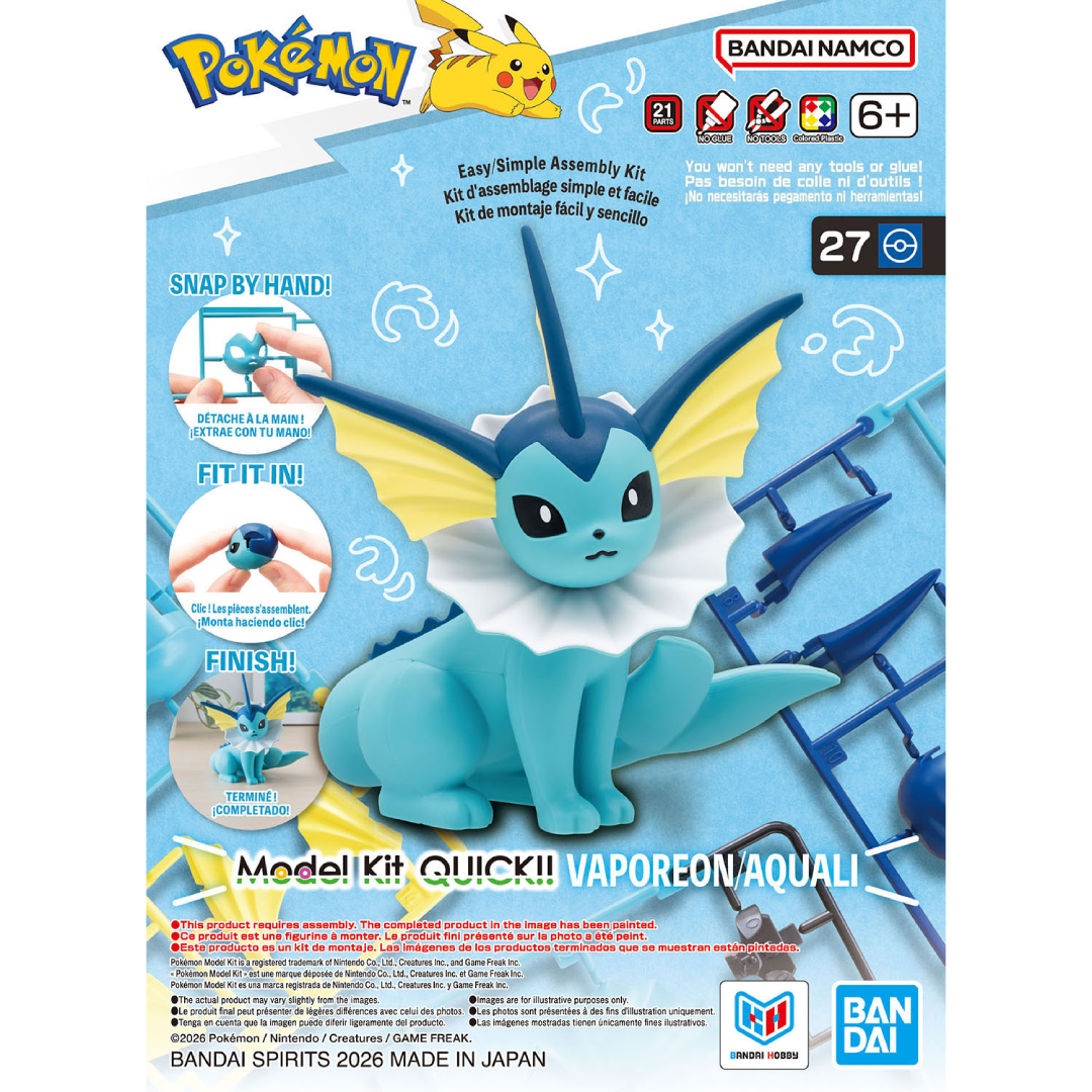 Bandai Hobby - Pokémon Model Kit: Quick! - Vaporeon