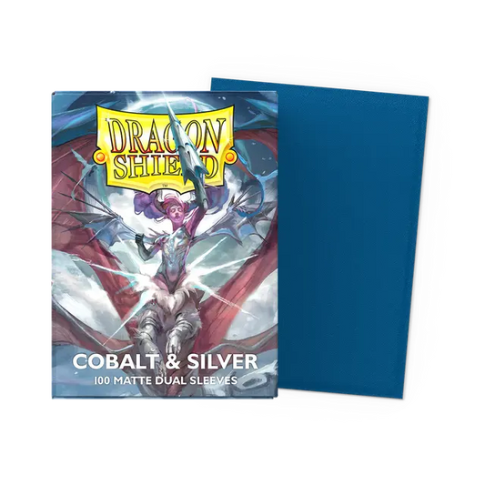 Dragon Shield Card Sleeves - Dual Matte (Cobalt/Silver)