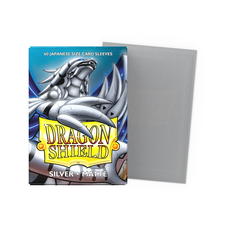 Dragon Shield Card Sleeves - Matte Sleeves - Silver (Japanese Size)