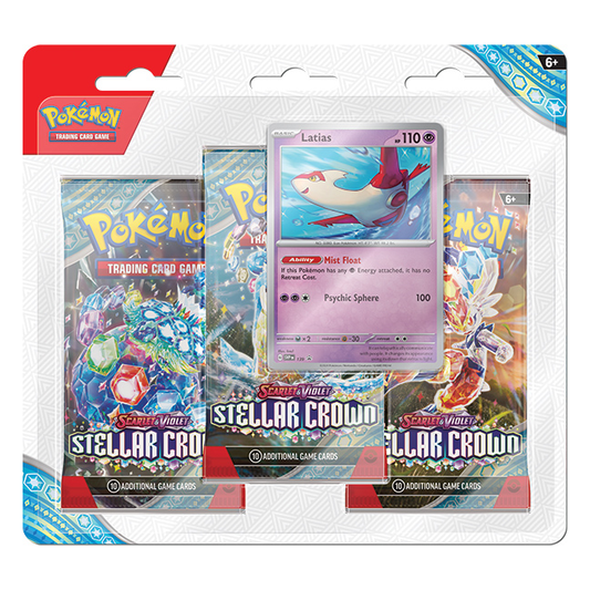 Pokémon TCG: Scarlet & Violet - Stellar Crown - 3-Pack Blister - PRE-ORDER (Releases 9/13/2024)