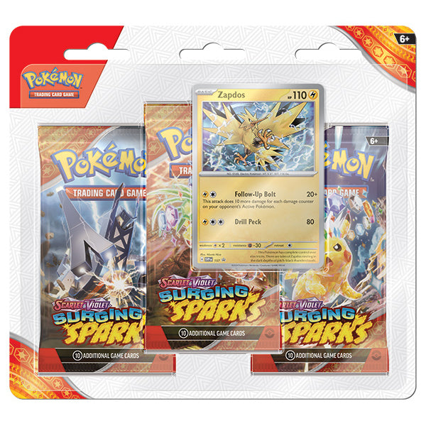 Pokémon TCG: Scarlet & Violet - Surging Sparks - 3-Pack Blister - PRE-ORDER (Releases 11/8/2024)