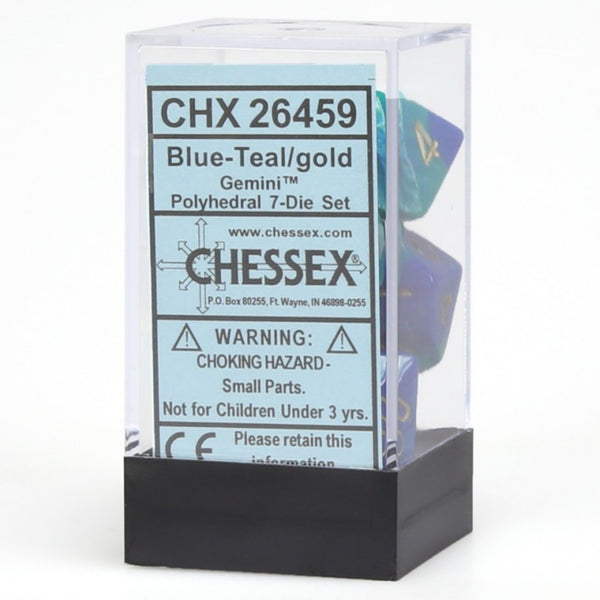 Chessex: 7-Die Set Gemini (Blue-Teal/Gold)