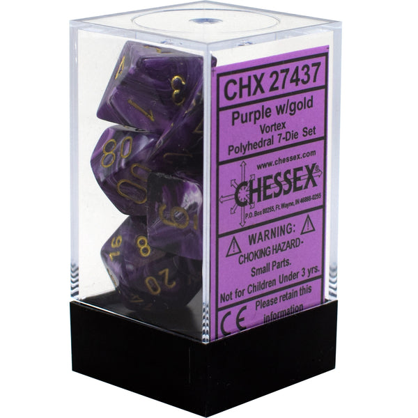 Chessex: 7-Die Set Vortex (Purple/Gold)