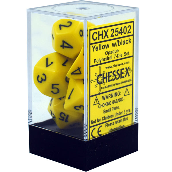 Chessex: 7-Die Set Opaque (Yellow/Black)