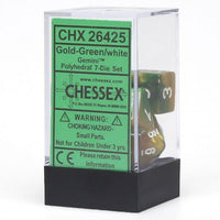 Chessex: 7-Die Set Gemini (Gold-Green/White)