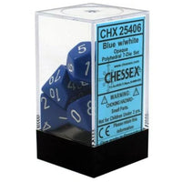 Chessex: 7-Die Set Opaque (Blue/White)