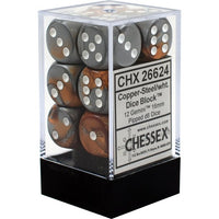 Chessex: 16mm Gemini (Copper-Steel/White)