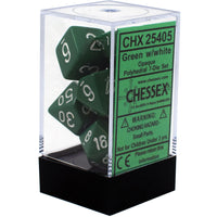 Chessex: 7-Die Set Opaque (Green/White)