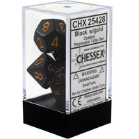 Chessex: 7-Die Set Opaque (Black/Gold)