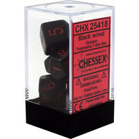 Chessex: 7-Die Set Opaque (Black/Red)