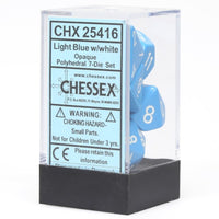Chessex: 7-Die Set Opaque (Light Blue/White)