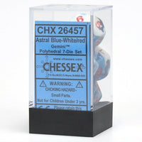 Chessex: 7-Die Set Gemini (Astral Blue-White/Red)